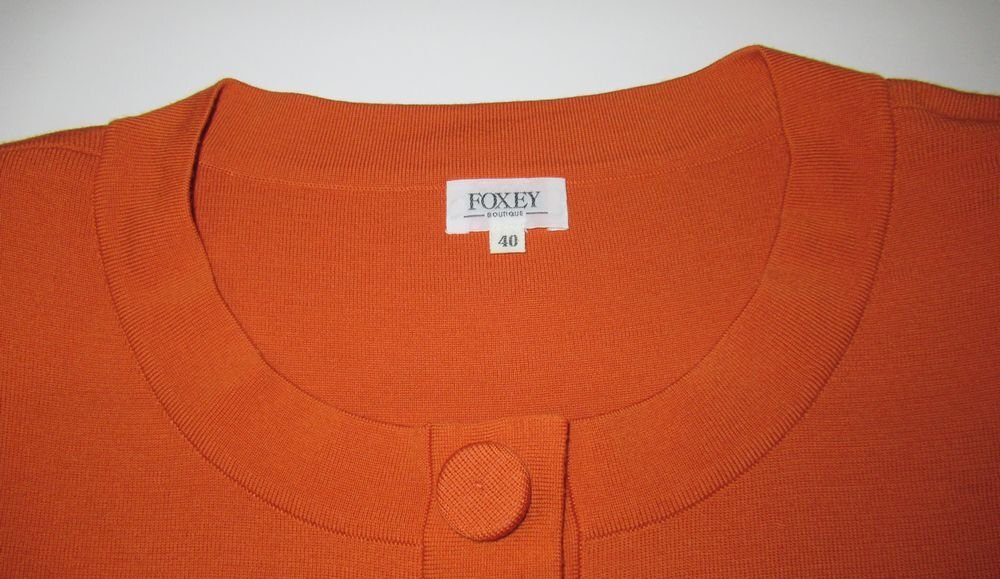 ♪FOXEY BOUTIQUE(フォクシー)レディース/毛100%/カーディガン/ニットジャケット/落ち着いたオレンジ系/サイズ40_画像4