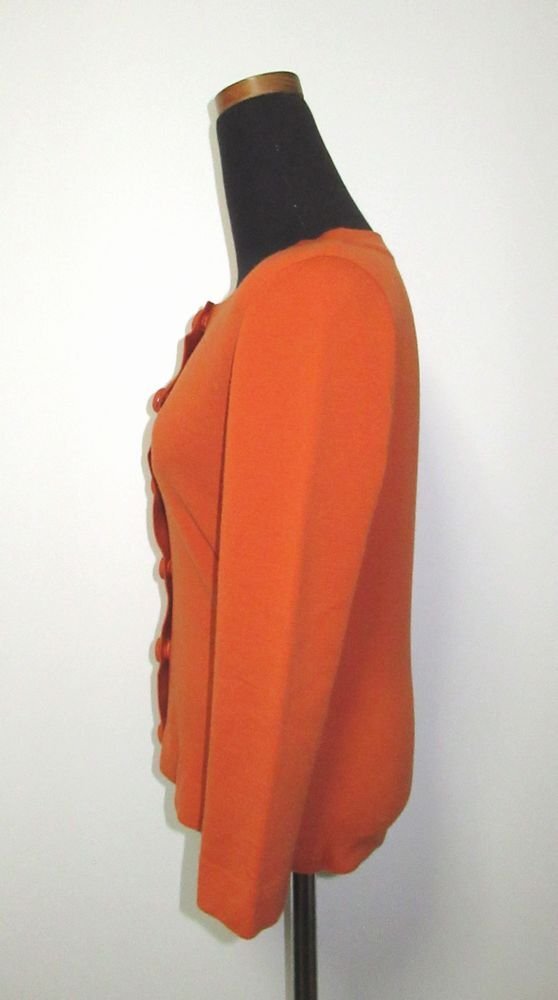 ♪FOXEY BOUTIQUE(フォクシー)レディース/毛100%/カーディガン/ニットジャケット/落ち着いたオレンジ系/サイズ40_画像2