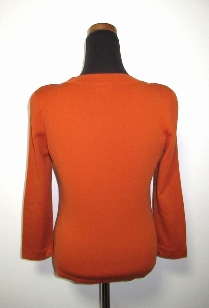 ♪FOXEY BOUTIQUE(フォクシー)レディース/毛100%/カーディガン/ニットジャケット/落ち着いたオレンジ系/サイズ40_画像3