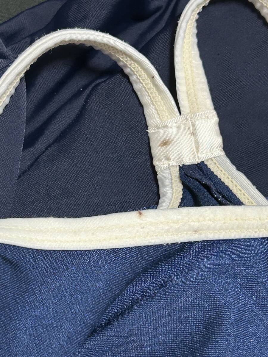 中古 スクール 競泳水着 記名あり 毛玉あり 140 パイピング_画像6