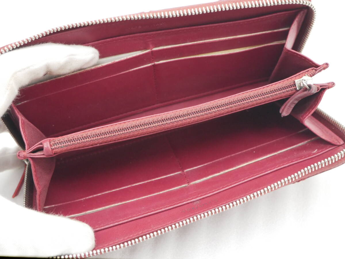 Chanel シャネル ウルトラステッチ マトラッセ ココマーク ロングウォレット ラウンドファスナー ボルドー 紫_画像6