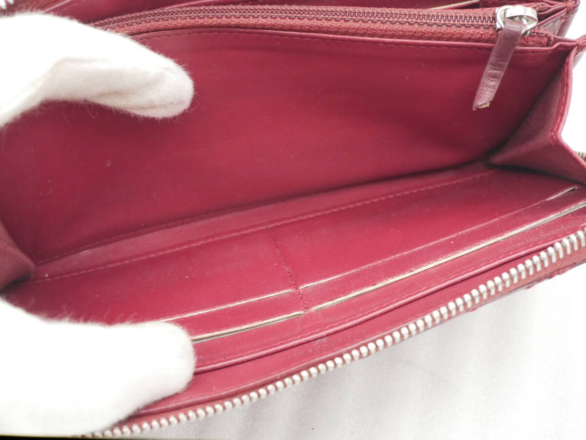 Chanel シャネル ウルトラステッチ マトラッセ ココマーク ロングウォレット ラウンドファスナー ボルドー 紫_画像7