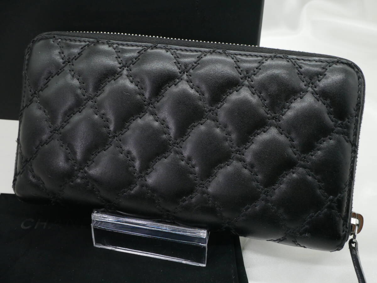 Chanel シャネル マトラッセ ウルトラステッチ ココマーク キルティング ウォレット ラウンドファスナー 長財布_画像2
