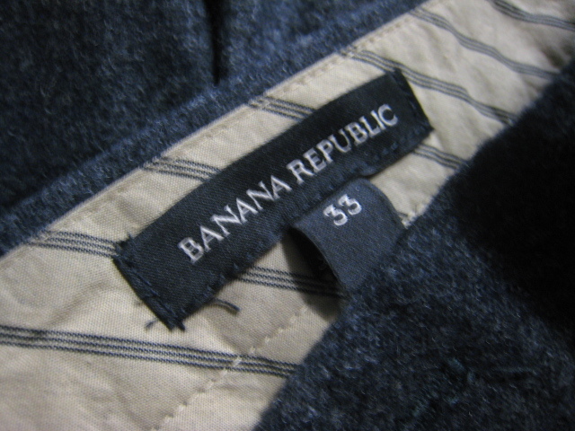 ★未使用♪バナナリパブリック グレー系ウール混パンツ33_画像4