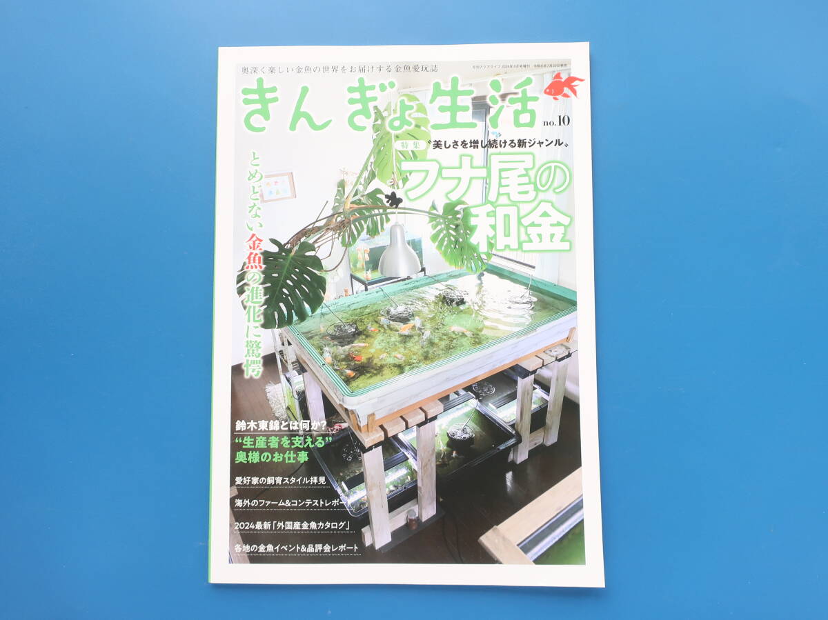 きんぎょ生活 No.10/月刊アクアライフ2024年8月増刊号/保存版金魚グラビアカタログ飼育解説特集:フナ尾の和金 金魚の進化/生産者品評会拝見_画像1