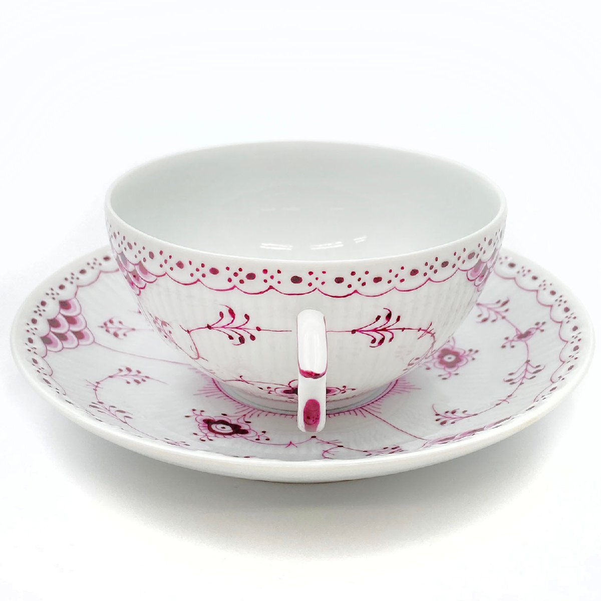 ロイヤルコペンハーゲン バーガンディ ハーフレース カップ&ソーサー 102-3999728_画像2