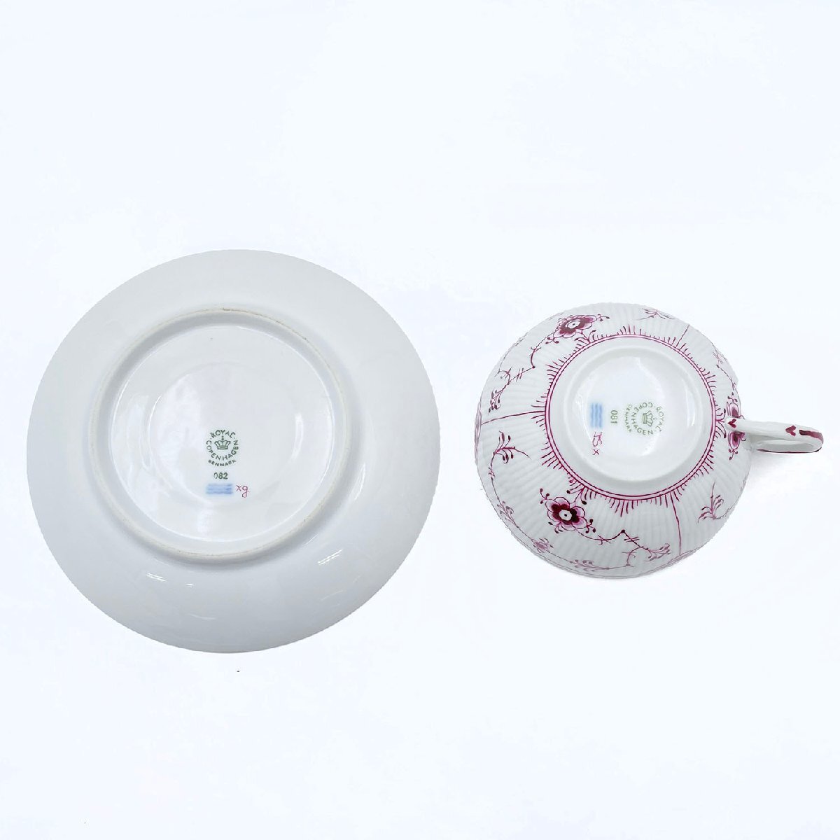 ロイヤルコペンハーゲン バーガンディ ハーフレース カップ&ソーサー 102-3999728_画像4
