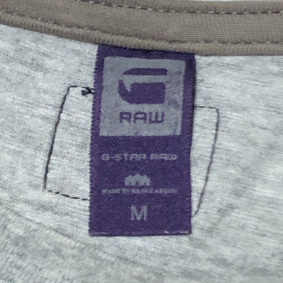G-STAR RAW ジースターロウ 半袖Tシャツ ロゴプリント 迷彩ボックスロゴ グレー Mサイズ_画像5