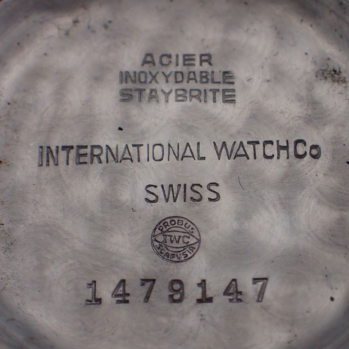 お09214【デッドストック 時計屋引き上げ品】IWC インターナショナルウォッチカンパニー/腕時計用/純正/ケースのみ/直径 約33㎜/シルバー_画像10