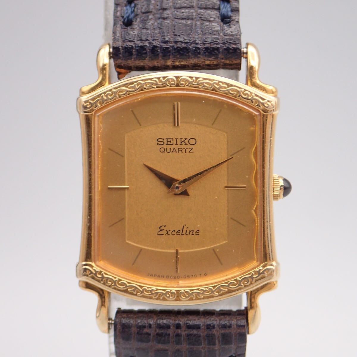 お09021【金無垢 14K 総重量 約13.7g】SEIKO セイコー/エクセリーヌ/クオーツ/レディース腕時計/文字盤 ゴールド/8420-6140_画像3