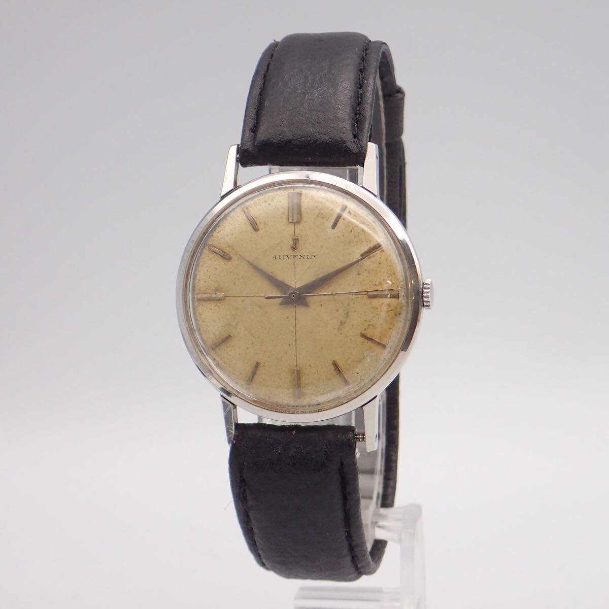お08288/JUVENIA ジュベニア/手巻き/メンズ腕時計/文字盤 シルバー_画像1