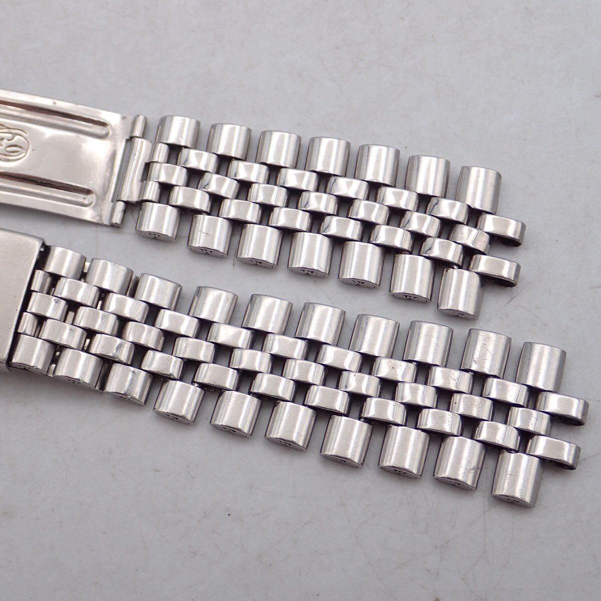 お09046/ROLEX ロレックス/腕時(shí)計(jì)用/純正ベルト/ベルトのみ/ラグ幅 約19㎜/シルバー/付屬品付/破損有