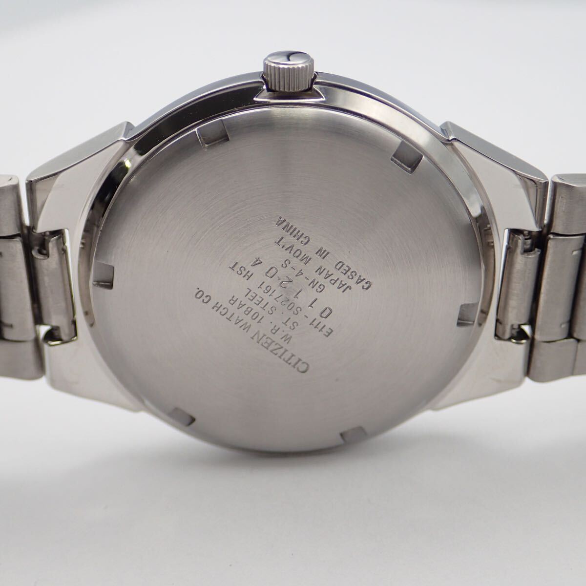 岡10094 CITIZEN シチズン E111-S027161 Eco-Drive エコドライブ W.R.10bar デイト クオーツ メンズ 腕時計 稼働品_画像8