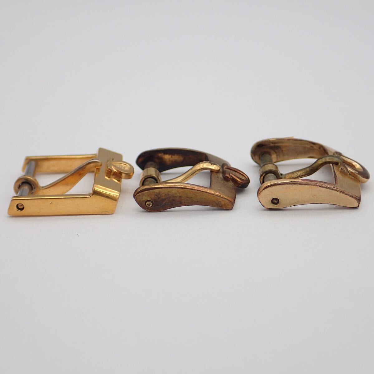 お09184【時計屋引き上げ品】OMEGA オメガ/腕時計用/尾錠のみ/純正/ラグ幅 約12～16㎜/ゴールド/シルバー/まとめて/計5点セット_画像5