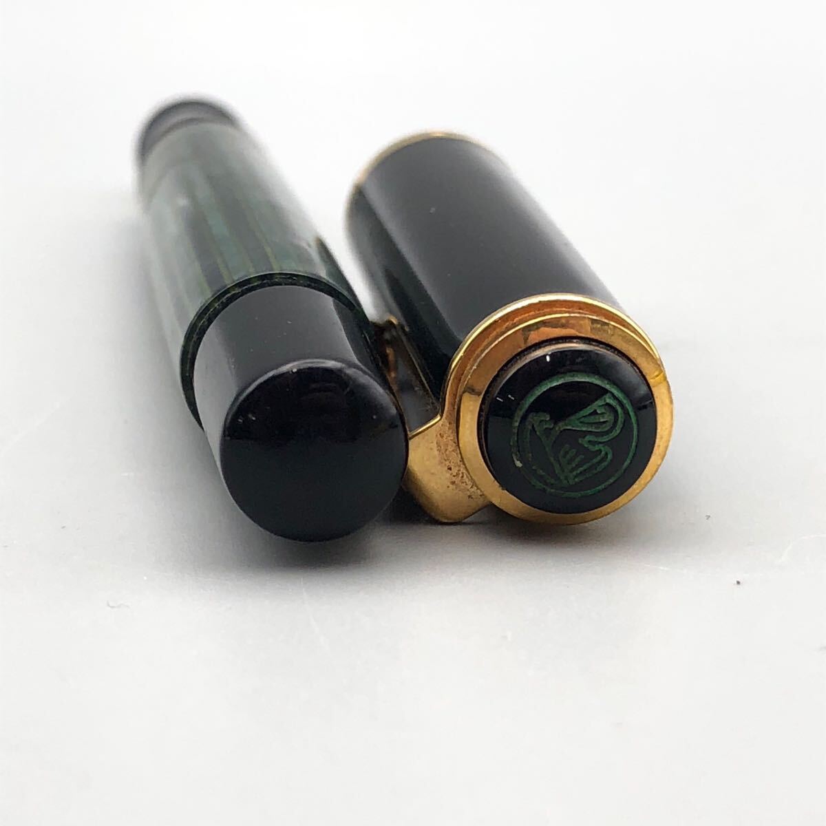 ★F09149 Pelikan ペリカン スーベレーン 万年筆 M400 緑縞 グリーンストライプ 14C-585 EF 極細字_画像5