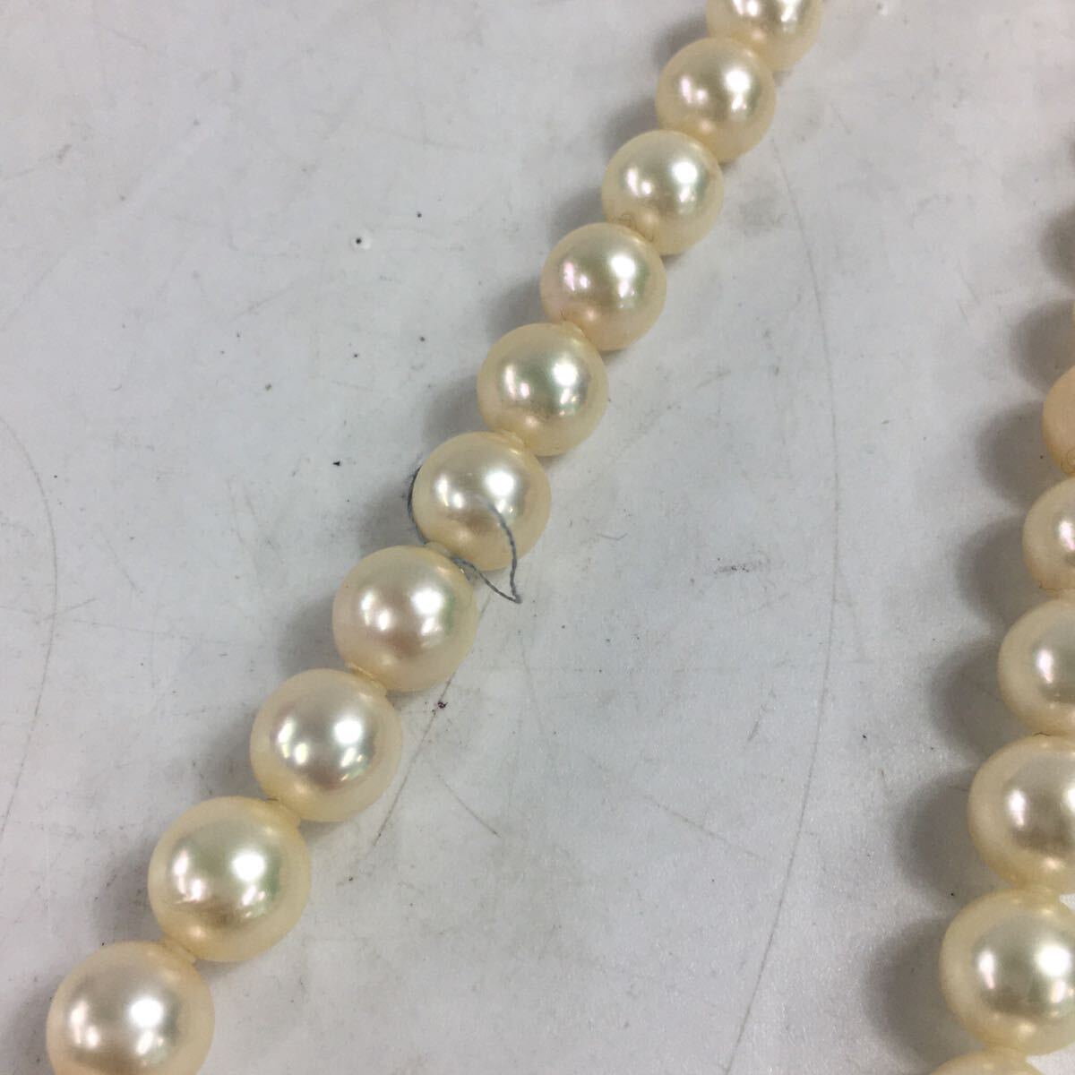 ★岡10053 本真珠 ネックレス SILVER留め具 約8mm 46個 冠婚葬祭 フォーマル アクセサリー ジュエリー_画像7