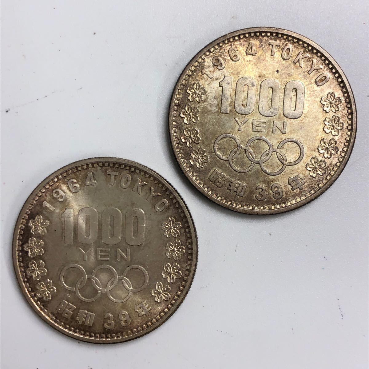 *.10020[2 шт. комплект ] Tokyo Olympic памятная монета 1964 TOKYO 1000 иен серебряная монета Showa 39 год номинальная стоимость 2000 иен память деньги коллекция старая монета 