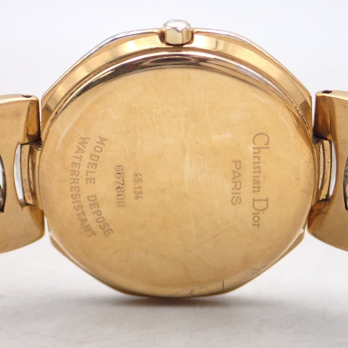 o09144 Christian Dior Christian Dior PARIS 45.134 кварц Date анис звёздчатый форма Gold циферблат CD Logo Junk 
