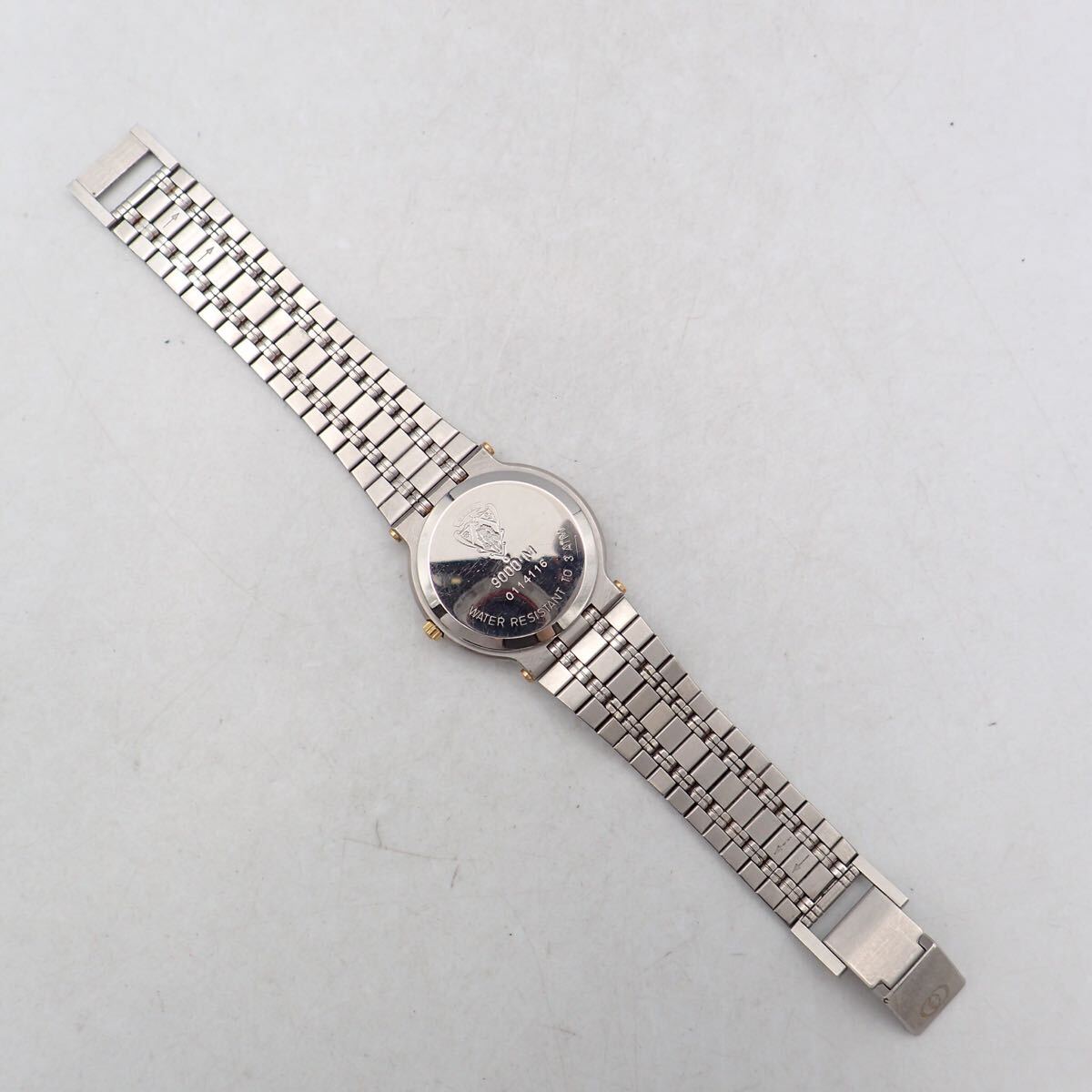 お09319 GUCCI グッチ 9000M メンズ クオーツ デイト コンビカラー 動作確認済_画像9