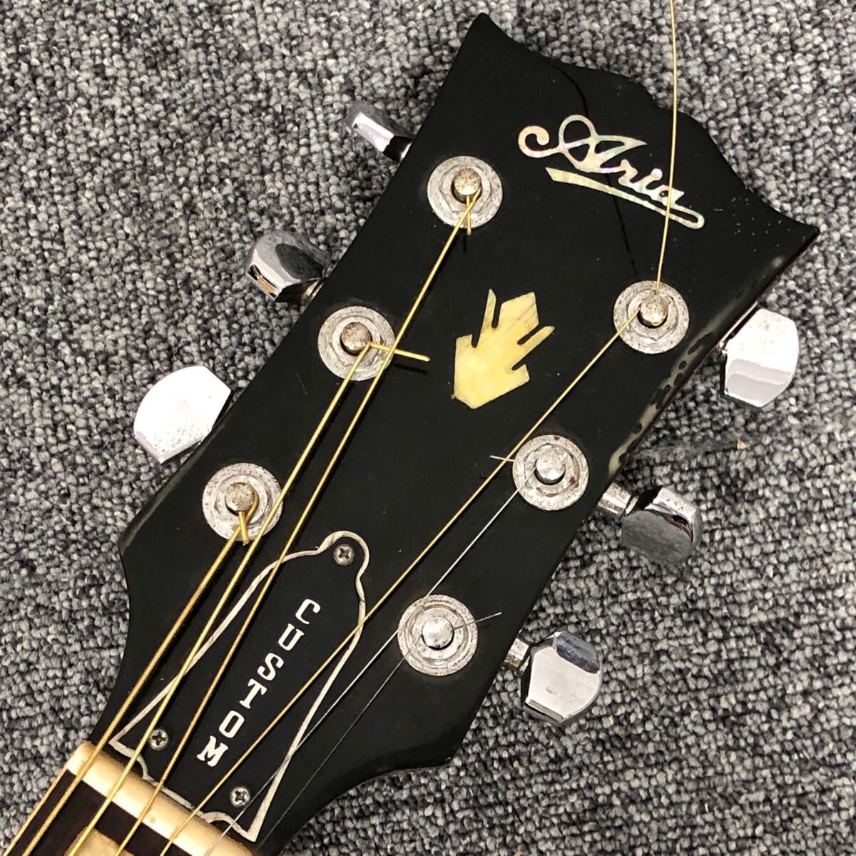 ★F10127 Aria アリア CUSTOM カスタム アコースティックギター ハードケース付 D-42モデル ビンテージ ジャパンビンテージ ケース付_画像8