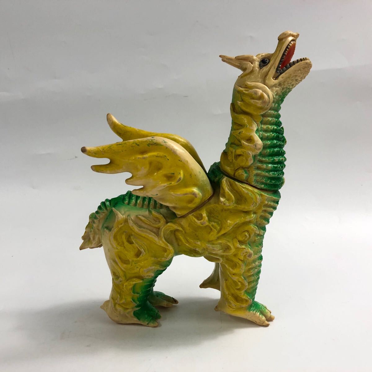 *F10175 Showa Retro редкий sofvi подлинная вещь крыло дракон Dragon зеленый / желтый SAN JAPAN 1966 б/у товар 