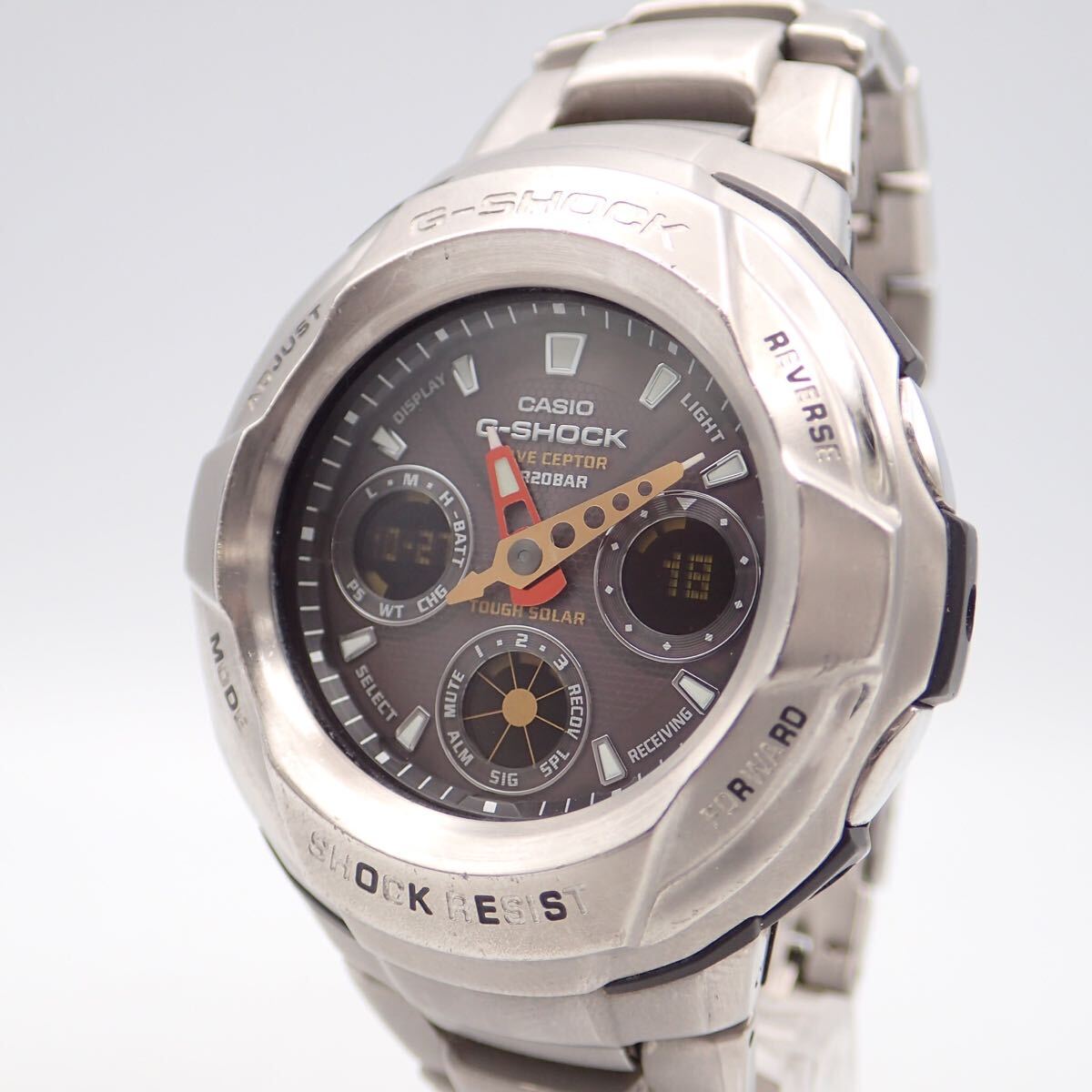 お09412 稼動 CASIO カシオ G-SHOCK GW-1800DJ タフソーラー 電波 WAVE CEPTOR アナデジ メンズ腕時計_画像2