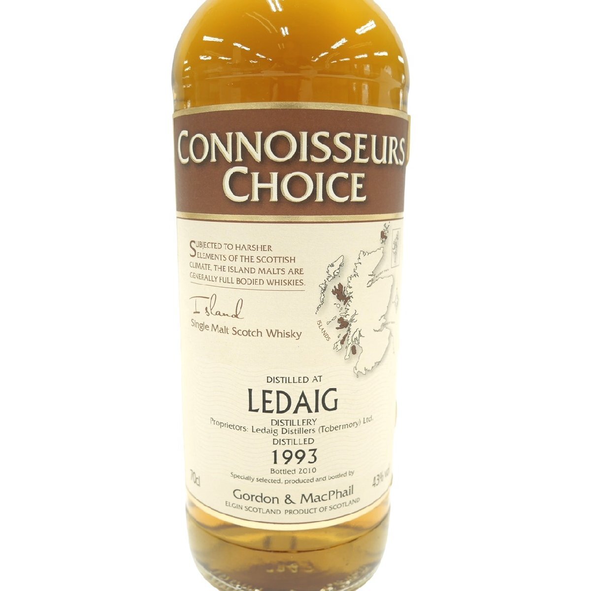 1円スタート 未開栓 GORDON&MACPHAIL ゴードン&マクファイル コニサーズチョイス LEDAIG レダイグ シングルモルト 700ml 43度 お酒_画像3