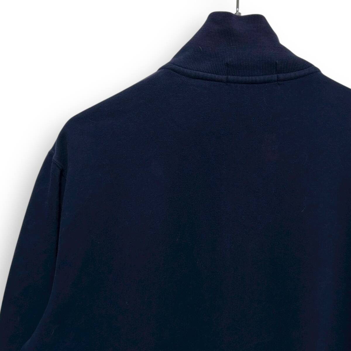A2542/ 90s 希少デザイン POLO RALPH LAUREN ポロ ラルフローレン ジップアップ スウェット ネイビー L_画像6