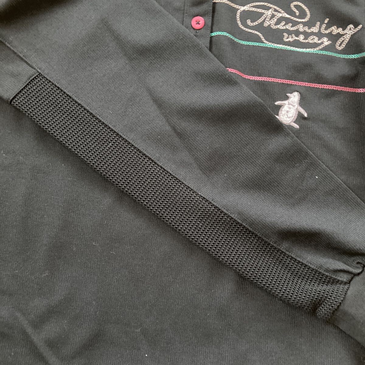 n6512 マンシングウェア MUNSINGWEAR ゴルフウエア ポロシャツ 長袖 メッシュ ブラック M レディース 未使用　_画像4