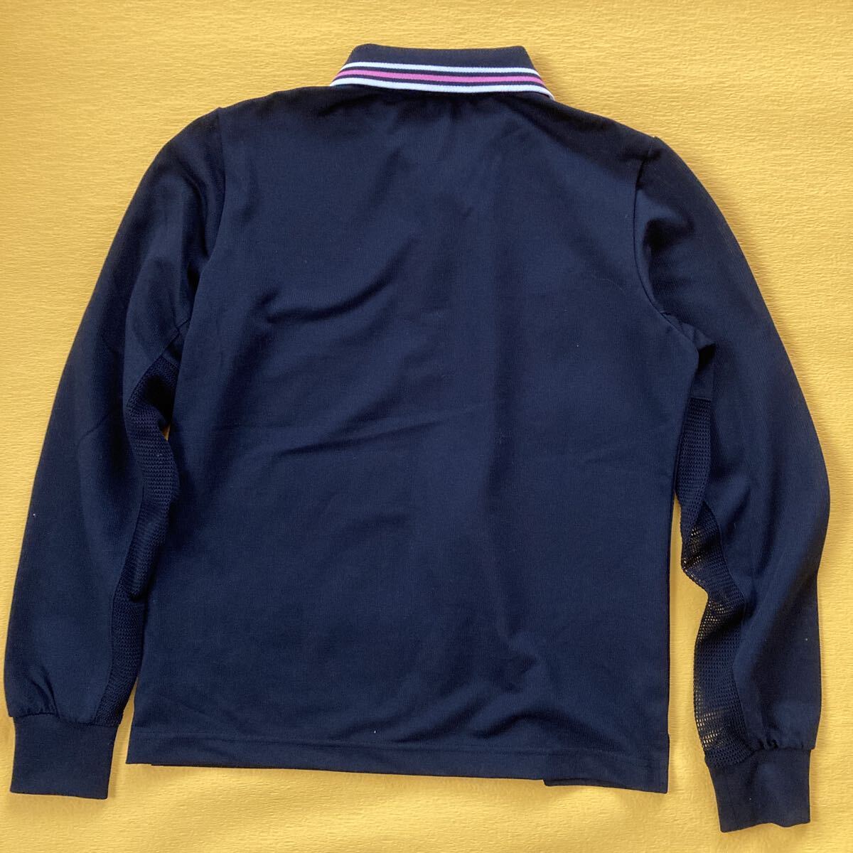 n6512 マンシングウェア MUNSINGWEAR ゴルフウエア ポロシャツ 長袖 メッシュ ブラック M レディース 未使用　_画像6