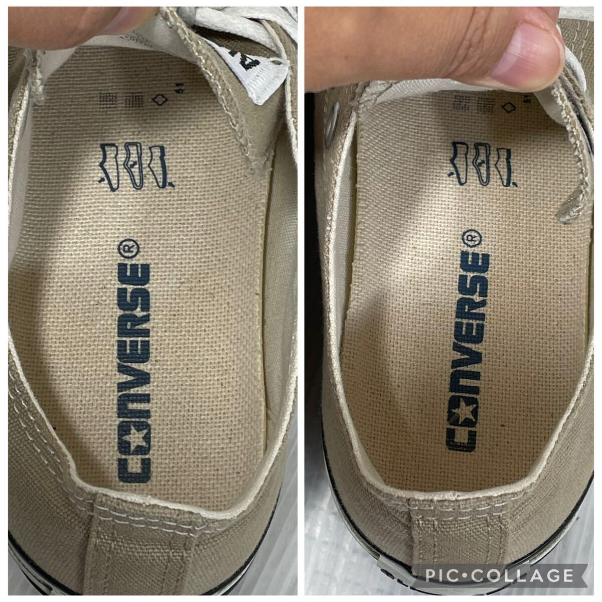 【中古・保管品】converse コンバース オールスター キャンバススニーカー ベージュ 24cm 24センチ ALL STAR ローカットスニーカー_画像8