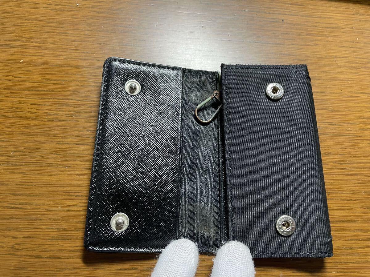 【中古・保管品 】キーケース　PRADA プラダ 三角ロゴ ナイロン ブラック ６連 黒 prada_画像3