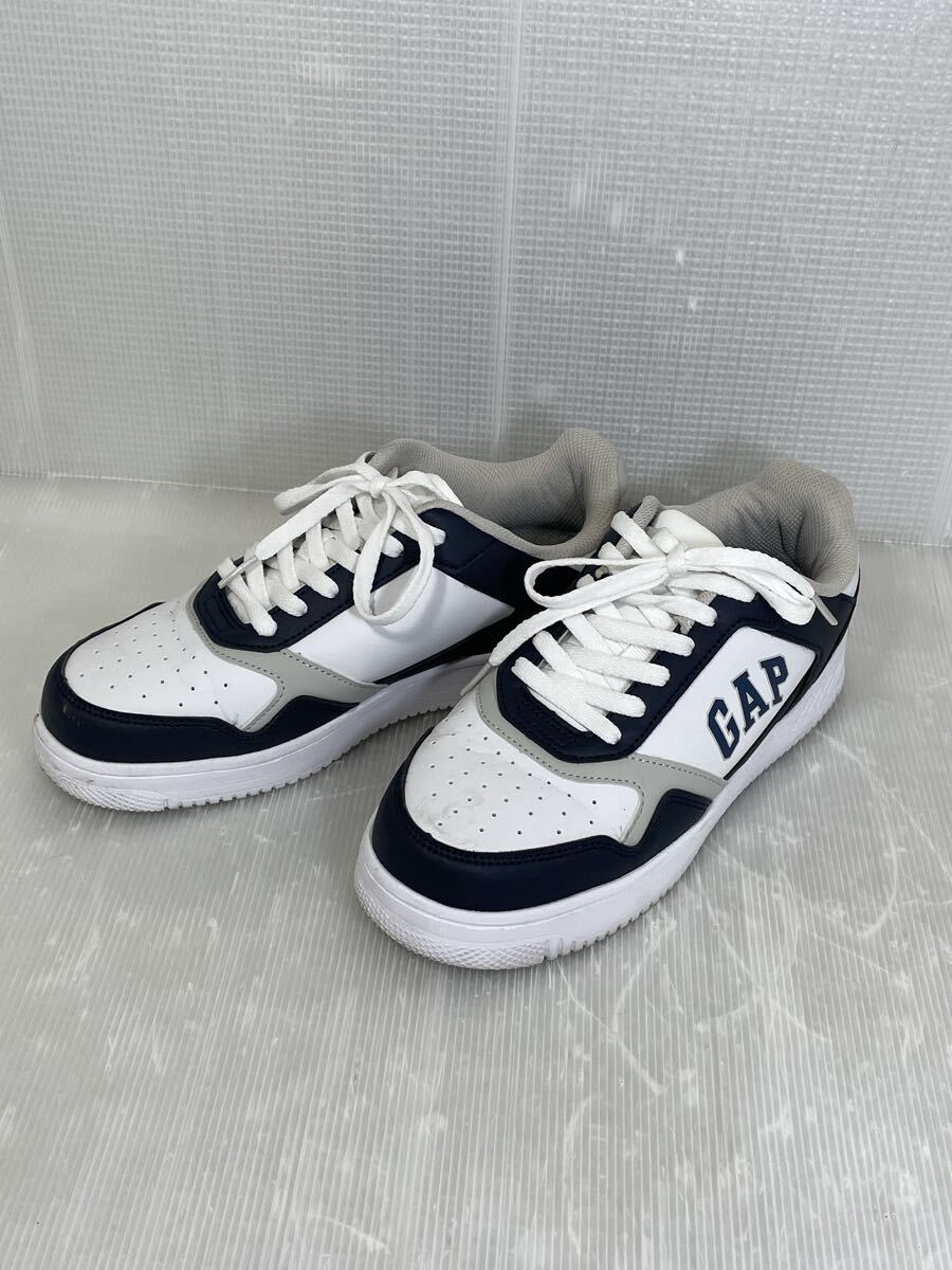 【中古・保管品】GAP スニーカー 26cm ローカット 軽量 スニーカー 26センチ ホワイト/ネイビー GPU52411 白 ギャップ_画像1