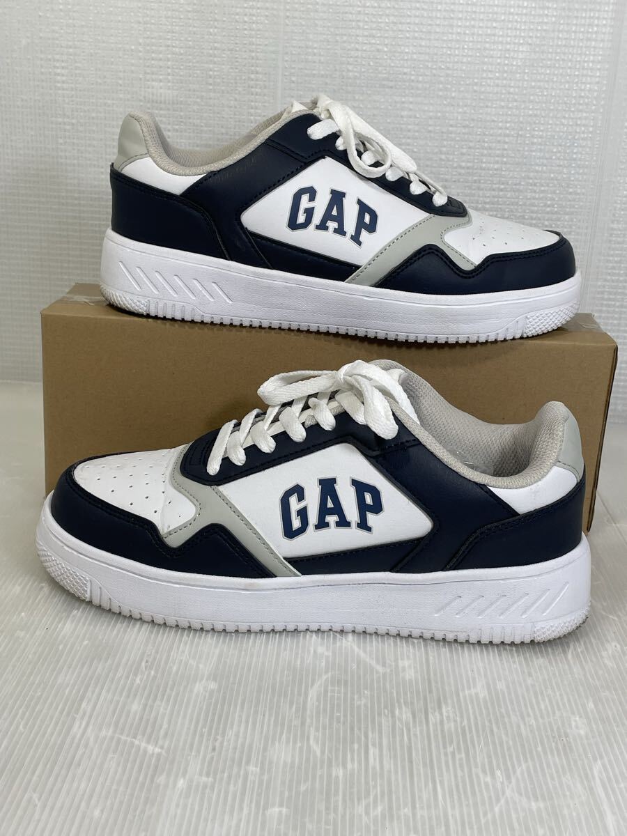 【中古・保管品】GAP スニーカー 26cm ローカット 軽量 スニーカー 26センチ ホワイト/ネイビー GPU52411 白 ギャップ_画像6
