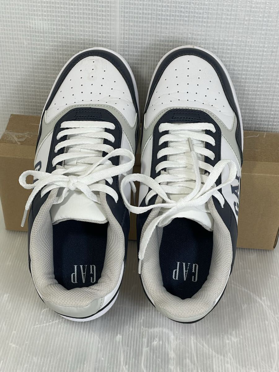 【中古・保管品】GAP スニーカー 26cm ローカット 軽量 スニーカー 26センチ ホワイト/ネイビー GPU52411 白 ギャップ_画像8