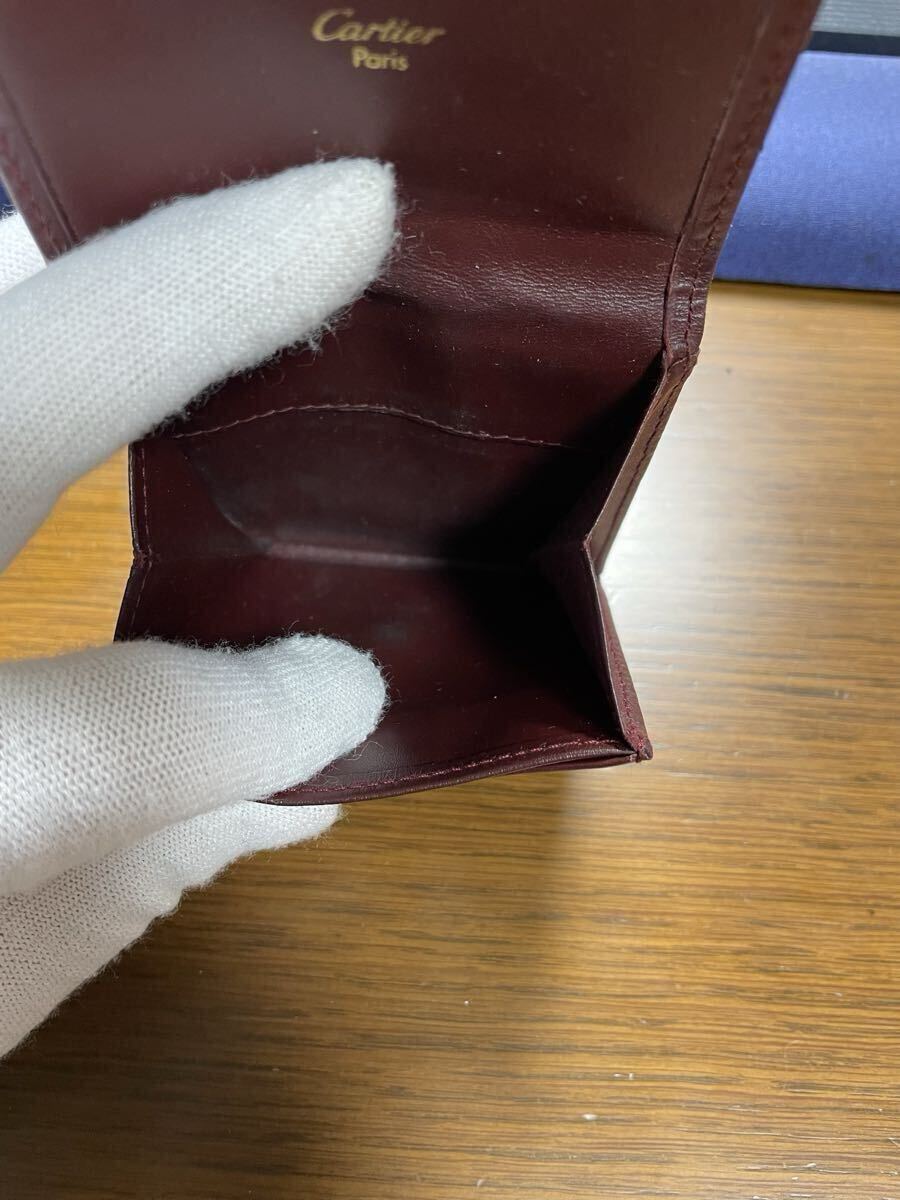 【中古・保管品 】Cartier カルティエ マストライン 小銭入れ コインケース ボルドー ビンテージ ヴィンテージ レザー 財布 マスト_画像3