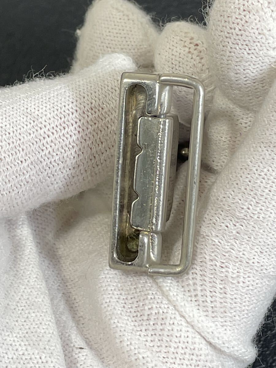 【中古・保管品 】ベルトバックル CELINE セリーヌ マカダム トリオンフ ヴィンテージ シルバーカラー_画像4