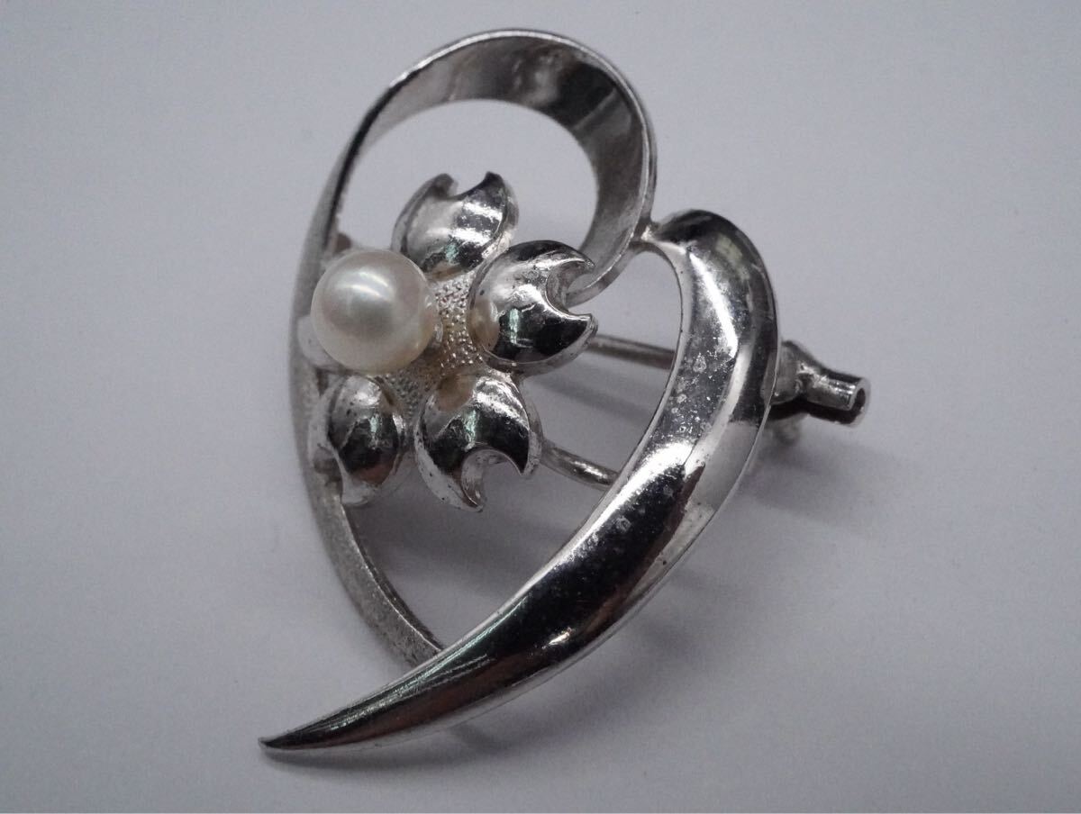 【616】TASAKI 田崎真珠 タサキ 本真珠 SILVER シルバー ブローチ アクセサリー TIA_画像3