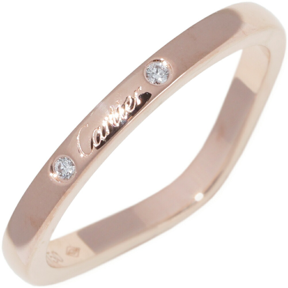 カルティエ 指輪 K18PG ダイヤ3P(0.01ct) バレリーナ ウェディングリング 幅2ミリ B40986_画像1