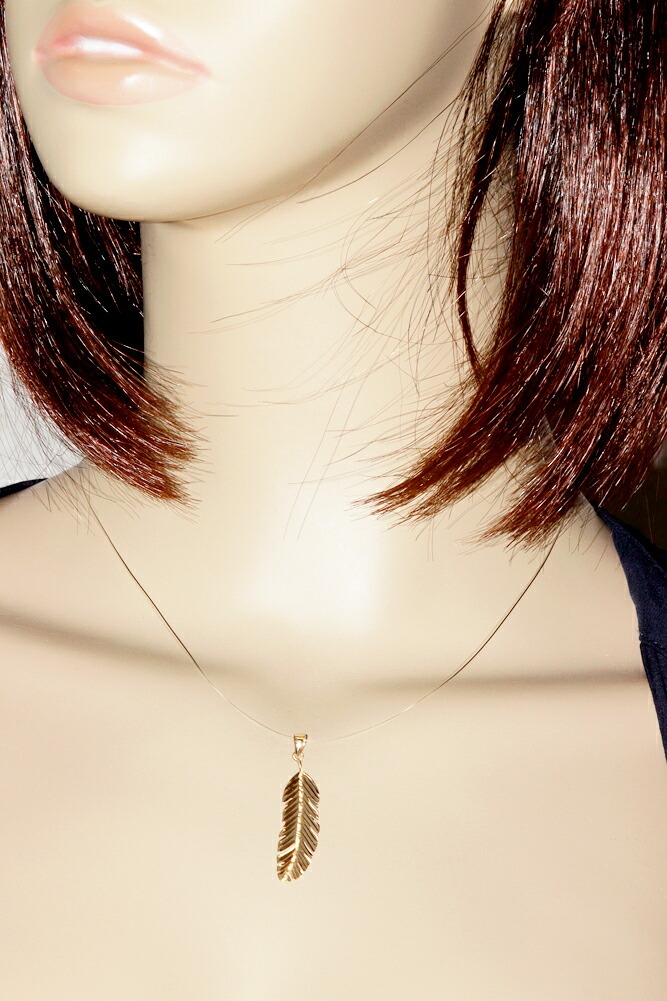 ペンダントトップ K18YG フェザー 羽_画像2