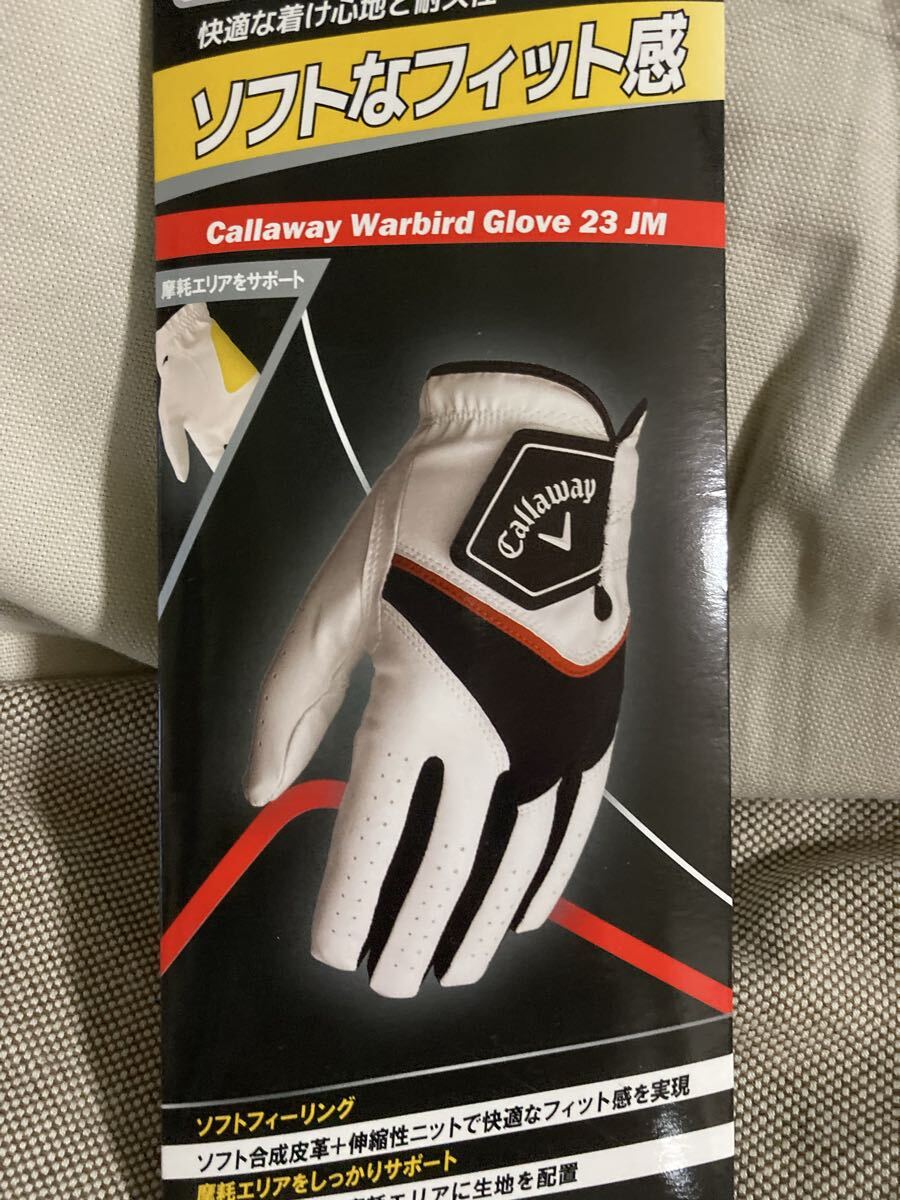 新品 Callaway Warbird Gloveキャロウェイ ゴルフグローブ ウォーバード 23JMサイズ22左3枚ブラック_画像4