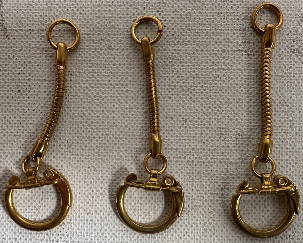 ゴールド ミニキーホルダーチェーン部分3本セット 未使用品_画像1