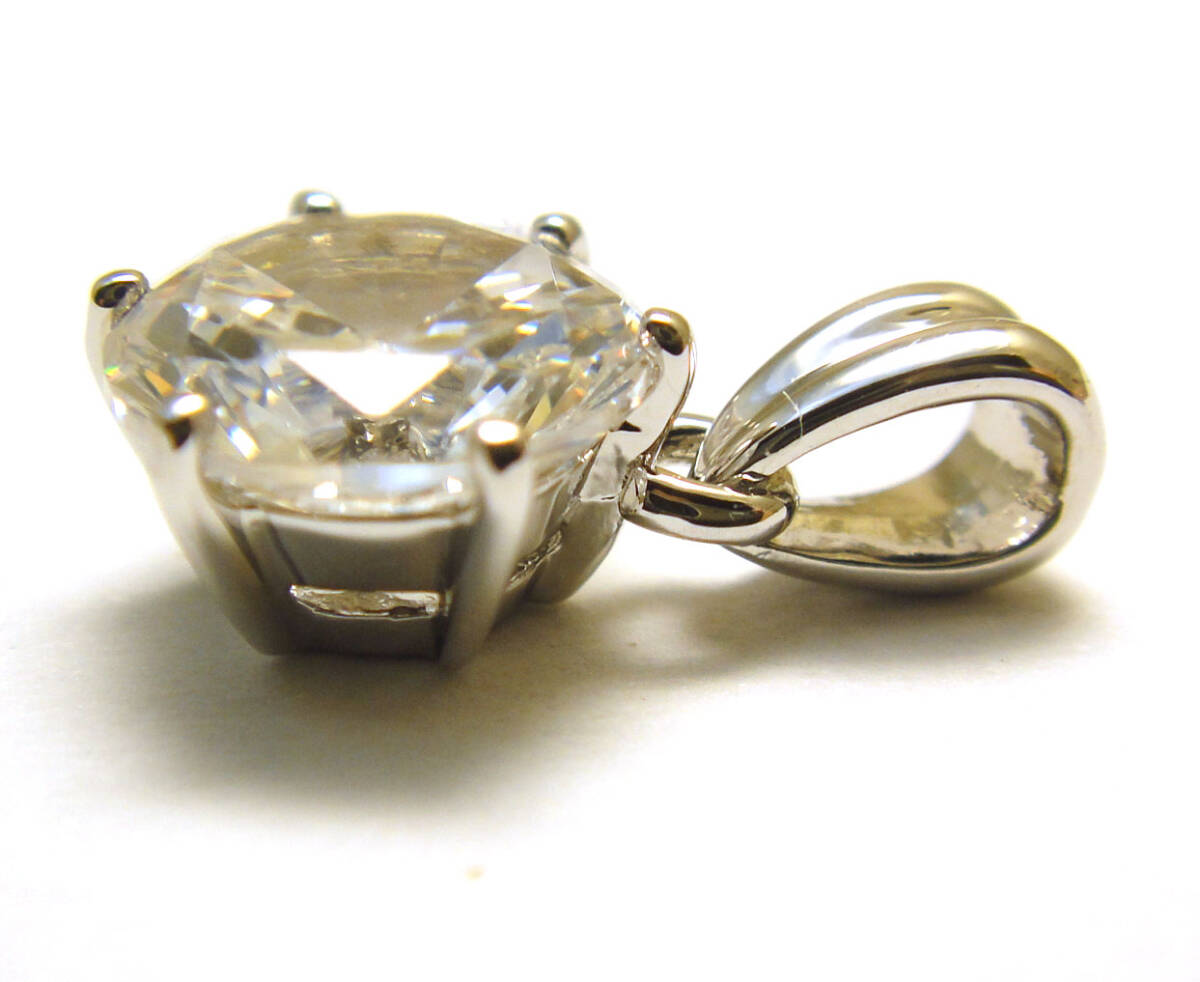 SP◆美品◆洗浄済SILVER925 直径8mm 2カラットサイズ ジルコニア プチペンダントトップ 925_画像3