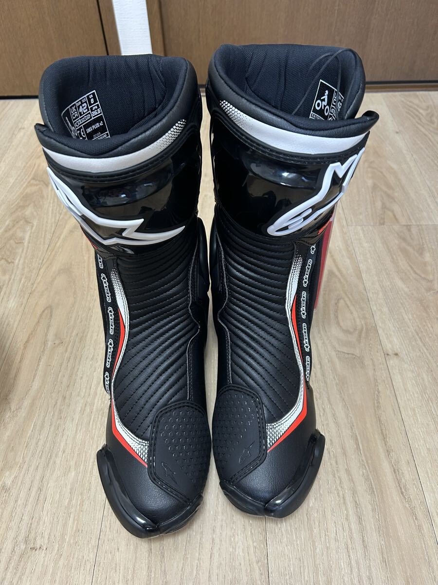 【新品】ALPINESTARS SMX PLUS V2 BOOTS BLACK WHITE RED FLUO_画像1