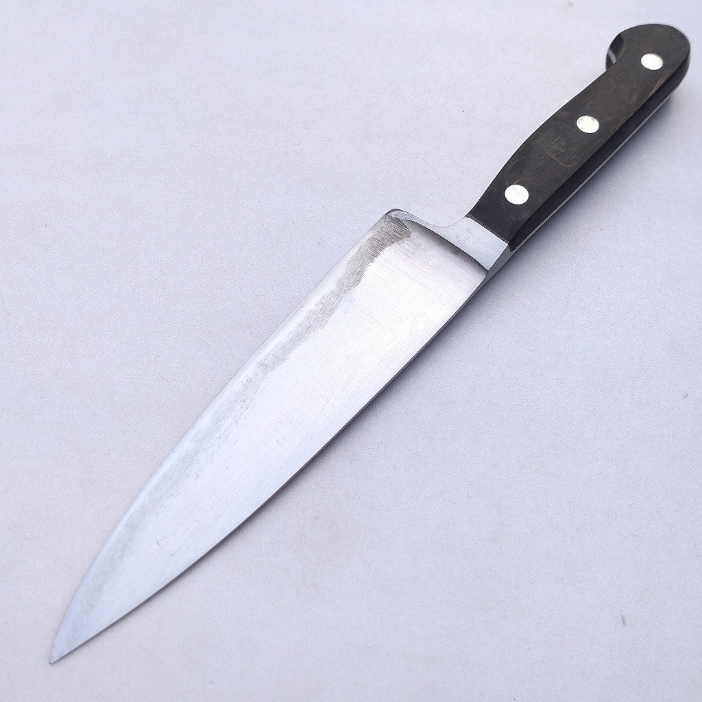 万能包丁 J.A.HENCKELS ZWILLINGWERA AG SOLINGEN GERMANY NO STAIN FRIODUR 刃長約160㎜ 洋包丁 三徳包丁 ツヴェリング ドイツ製 【4621】_画像9