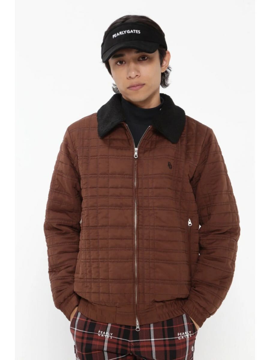 【新品 近年モデル】PEARLY GATES ジャケット 2way 背面ロゴ スウェード 中綿 ボア ブルゾン パーリーゲイツ メンズ ゴルフ ブラウン 4 M_画像10