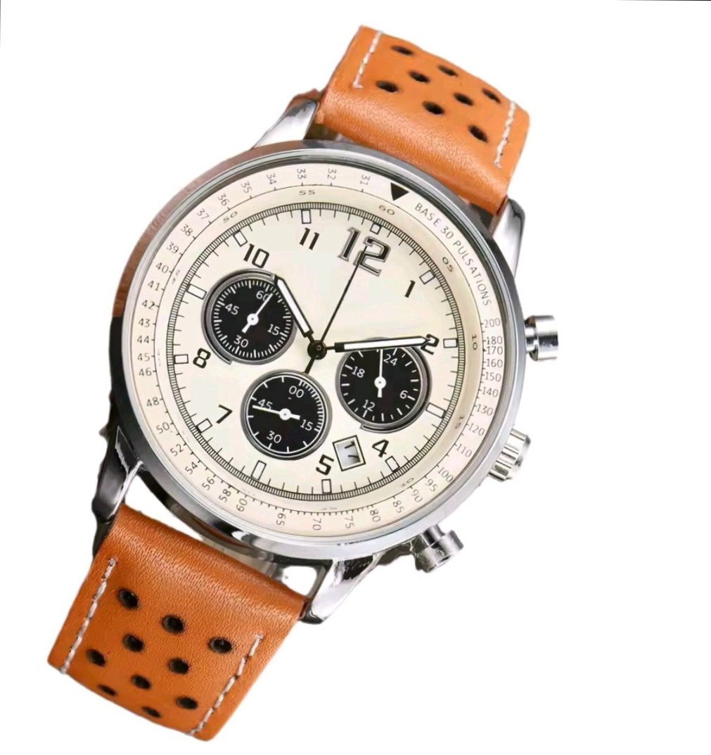 腕時計 新品 未使用品 Watch クォーツ ステンレス PUレザー 防水 耐衝撃 メンズ アナログ ビジネス 高級感 クロノグラフ 日付 発光 a6178_画像5