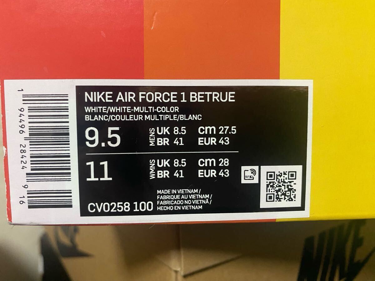 AIR FORCE 1 BETRUE CV0258-100 （ホワイト/マルチカラー/ホワイト）_画像4