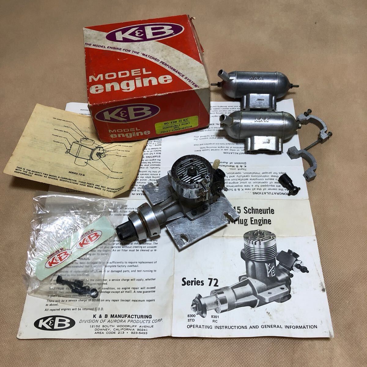 【送料込み】K&B15★約５０年前に慣らし運転のみ(^_^;)★KNKマフラーx２★ウォーターリング★フライホイール_画像1