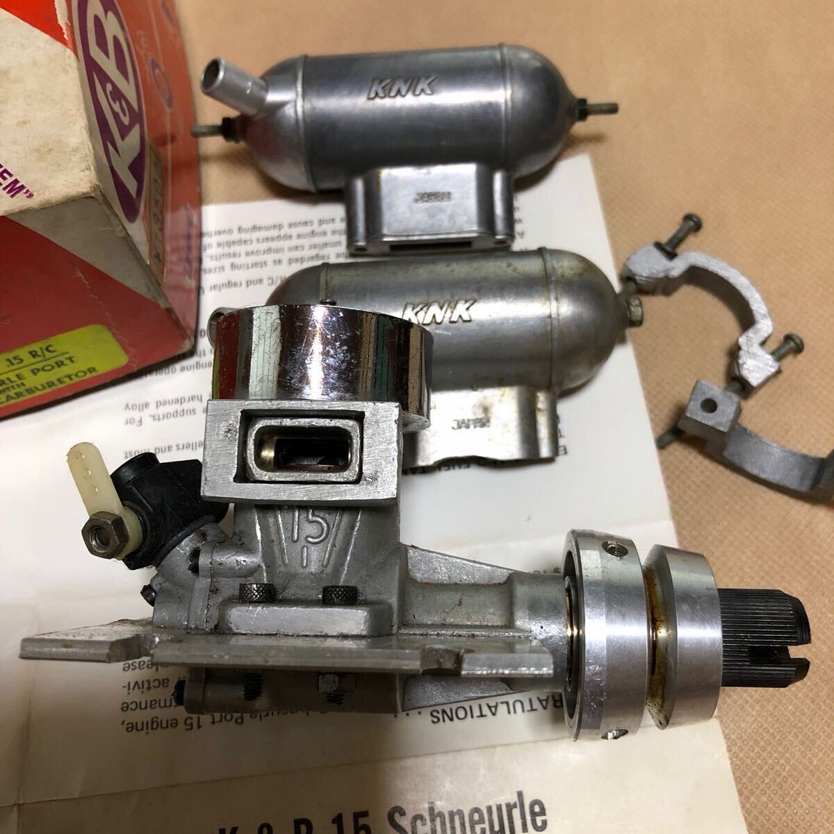 【送料込み】K&B15★約５０年前に慣らし運転のみ(^_^;)★KNKマフラーx２★ウォーターリング★フライホイール_画像2